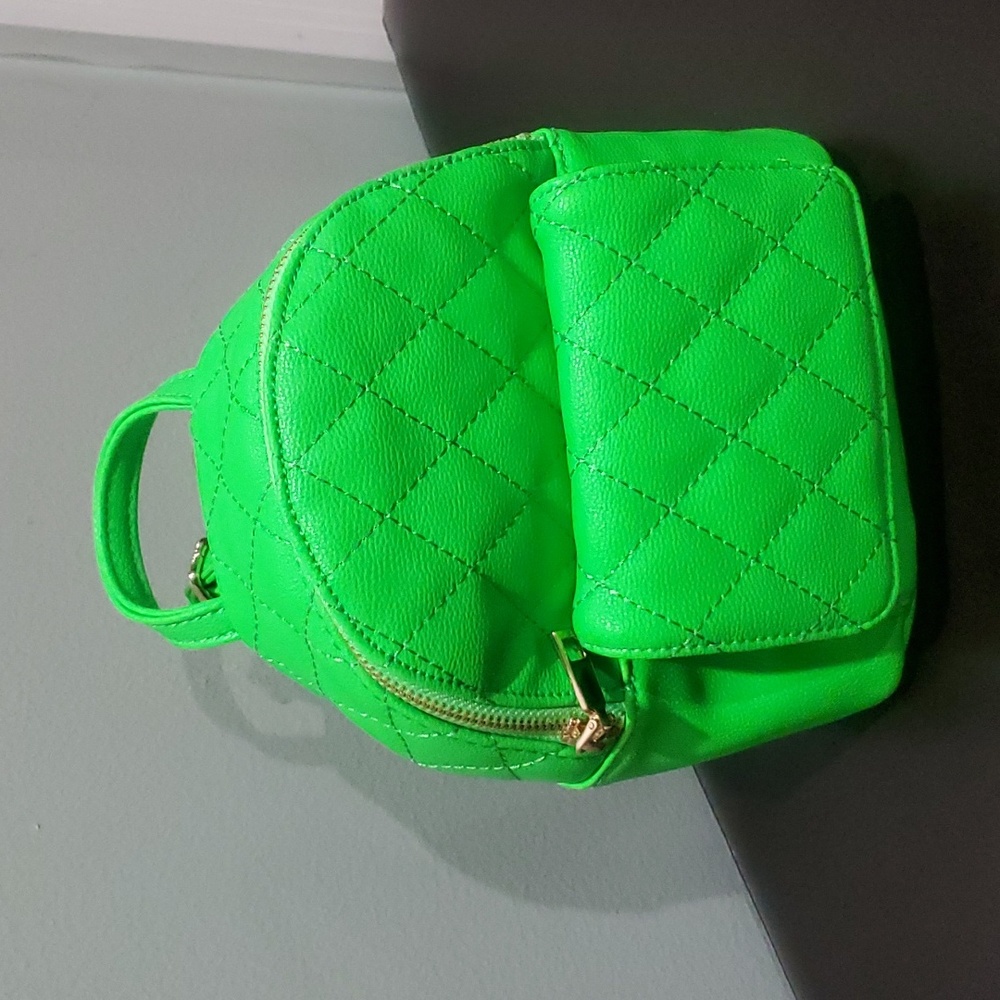 Brand new neon green mini mini backpack